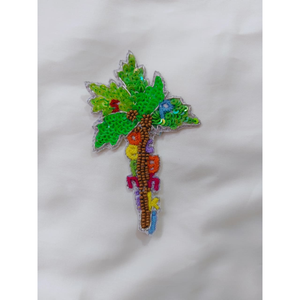 Luxury Tropical Palm <b>Tree</b> Sequin Beaded Patch Applique for Garment Decoration Bags Hats <b>Shoes</b> Fashion Accessories - Product Image 1
