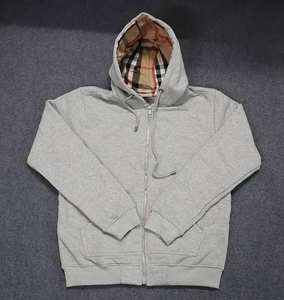 Sweat à capuche zippé en coton 100% à carreaux de haute qualité Burbes pour l'hiver, avec logo de marque brodé, pour homme/femme, coupe universelle - Product Image 3