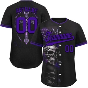 Maillot de baseball d'équipe personnalisé avec impression par sublimation, tissu respirant et look sportif professionnel - Product Image 1