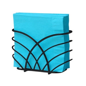 Porta pañuelos decorativo de hierro con acabado en polvo negro mate para comedor al aire libre, para mesa de comedor. - Product Image 1