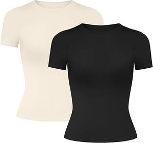 Aura Butter Womens Short Sleeve T Shirts Buttery Soft Summer Crop <b>Tops</b> Slim Fit <b>Y2k</b> Basic Tees for Workout Athletic <b>Tops</b> 2026 - Product Image 1
