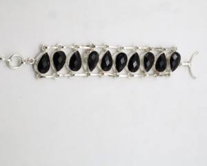 Black Spinel German Silver <b>Adjustable</b> <b>Bracelet</b> Natural Black Spinel Gemstone Cuff Handmade Fashion Jewelry - Product Image 5