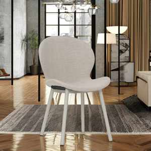 Silla de Comedor Moderna Beige en Stock, con Patas Metálicas Resistentes, para Muebles de Hogar y Oficina en Casa - Product Image 1