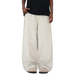Hot Selling High Quality Casual Classic Cream <b>Jeans</b> Washed Straight Baggy <b>Jeans</b> Men Wholesale Fashion Streetwear <b>Jeans</b> for Men - Product Image 5