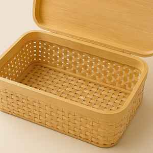 Handwoven Bohemian Bamboo Storage <b>Box</b> Removable Lid | Multifunction Eco-Friendly Decorative Organizer for Bathroom <b>Wardrobe</b> Gift - Product Image 5