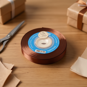 Ruban en satin Ilan 1,0 m 25Y couleur café D16 - Product Image 2