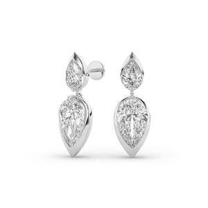 Premium 3.70Ct Lab Diamond Earring Pear Brilliant Cut 14KT Gold Women's Ethnic Unique Style Lightweight IGI Certified Fine - Product Image 2
