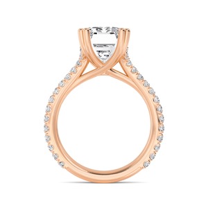 Anillo de Compromiso Excepcional con Diamante Cultivado en Laboratorio, Corte Redondo y Esmeralda, en Oro Rosa de 10K con 6.06 CTW, para una Elegancia Nupcial de Lujo - Product Image 2