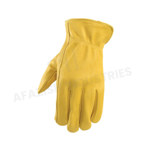 Guantes de Seguridad HOLY SIGNS INTERNATIONAL HSI-WG-0018, Amarillos, de Cuero Dividido, Resistentes, con Doble Palma, Transpirables y Cómodos, Venta al Por Mayor - Product Image 2