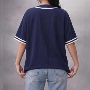 Ladies Button <b>Down</b> Baseball Jerseys Women’s Oversized Baseball Jersey Women's Top Baseball Jersey V-Neck Baseball Shirts - Product Image 3