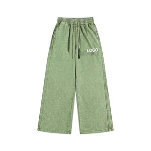 Pantalones Deportivos Extra Grandes para Hombre, 320 GSM, 100% Algodón, Lavado Vintage, con Parche de Chenilla, Estilo Urbano - Product Image 4