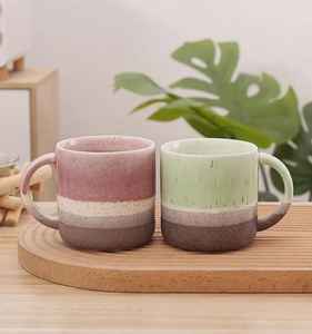 Taza de café de cerámica colorida personalizada de fábrica, estilo japonés, taza de espresso de cerámica gruesa sin asa, taza de espresso de arcilla de UO - Product Image 3