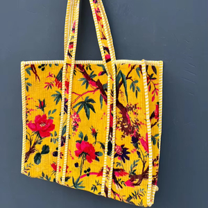 Sac fourre-tout en coton matelassé avec bandoulière, imprimé jungle, style bohème, capacité 1-1,9L - Product Image 3