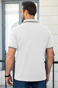 Polo de Algodón Grueso de Primera Calidad, Estilo Americano Clásico, Polo Elegante con Cierre de Botones - Product Image 3