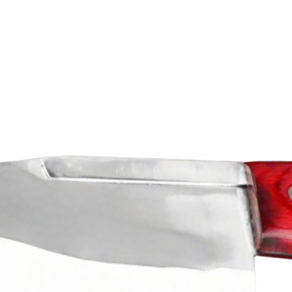 Red Chef Kitchen Tools Red Handle Stainless Steel Butcher Knife Heavy Duty Meat Cutting Chef ...
