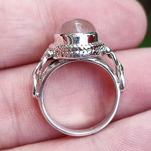 Rose <b>Quartz</b> Oval <b>Ring</b> 925 Sterling Silver Handmade Promise Jewelry for her bezel setting <b>Ring</b> January Birthstone month - Product Image 5
