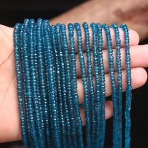 Cuentas Rondelle facetadas de Topacio Azul de Londres, cuentas recubiertas de Topacio Azul de Londres Natural para la fabricación de joyas - Product Image 4