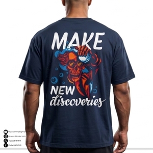 Camiseta de Manga Corta para Hombre con Estampado de Calavera Mawra New Discoveries, Corte Holgado, Estilo Vintage Informal, 100% Algodón Jersey, Diseño con Cuello Redondo - Product Image 2