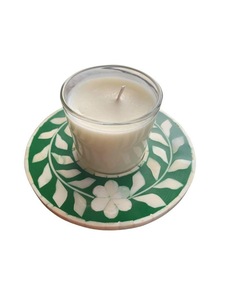 ILAHI's Floral Bone Mop Inlay Coaster Handmade Eco-Friendly Tea Light Holder Drink <b>Mat</b> Table Pad for Home <b>Bar</b> Hotel Christmas - Product Image 3
