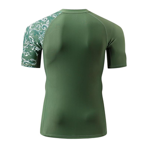 Custom Men Rash Guard <b>Compression</b> T <b>Shirt</b> Short Sleeve Swim <b>Shirt</b> UV Protection Quick Dry OEM Bulk Supplier - Product Image 4