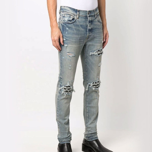Nouveau design – Jean en denim tricoté uni à taille mi-haute pour homme, respirant, séchage rapide, style décontracté streetwear, meilleur prix, 100 % coton - Product Image 2