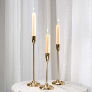 Luxury Metal Taper Candle Holder Set Of 3 <b>Brass</b> <b>Candlestick</b> Holder Set Gold Metal Modern Candle Holders - Product Image 2