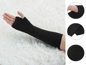 Manchons de bras tricotés noirs unisexes, protection anti-UV, manches longues pour adultes, absorbant la transpiration, pour la salle de sport - Product Image 4