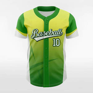 Maillot de baseball personnalisé à boutons avec dégradé bicolore bleu et lettrage, uniforme d'équipe, vêtements de sport, tenue d'équipe US UK Europe XL - Product Image 1