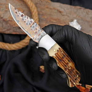 2026 Handcrafted Copper Brass Pocket Knife w/Burnt Bone Steel Bolster Handle Personalized Stainless Steel 440C Folding Knife - Product Image 2