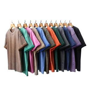 T-shirt en coton uni surdimensionné pour homme, manches courtes, col rond, décontracté, jersey tricoté lavé - Product Image 6