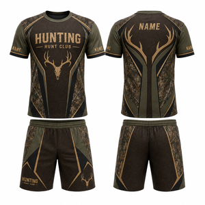 Conjunto de Camiseta y Pantalones Cortos con Estampado Floral para Hombre Adulto MEGAMAPLE, Ropa Deportiva Transpirable de Poliéster para Verano, con Logotipo Frontal - Product Image 1