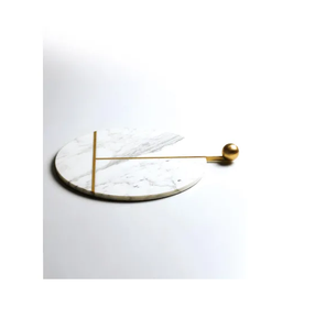 เขียงไม้แกะสลักทรงกลมทำจากทองเหลืองแผ่นทองเหลืองออกแบบได้ตามต้องการ - Product Image 1