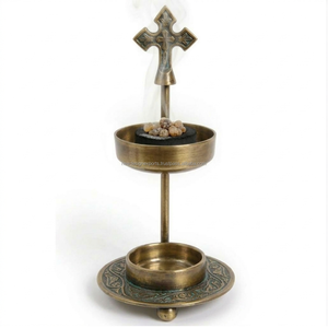 Porta Incienso de Latón Estilo Vintage para Meditación Espiritual - Product Image 6