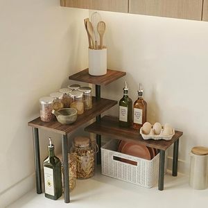 <b>Wall</b> <b>Mounted</b> Wooden Waterproof Modern Bathroom <b>Shelf</b> Set 3 Tier Organizer with Multifunction Design for Vanity Cosmetics Bottles - Product Image 6