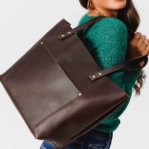 High Quality Soft Leather Tote Bag Women Spacious Shopper Shoulder Bag - Product Image 1
