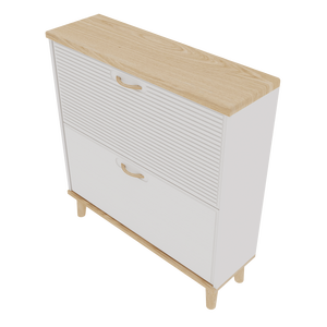 Freestanding Entryway Shoe <b>Storage</b> Cabinet with <b>2</b> Flip <b>Drawers</b> Narrow Shoe Rack Organizer - Product Image 4