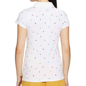 Women Short-Sleeved <b>Polo</b> Shirt <b>Lady</b> Button-Down V-<b>Neck</b> <b>Tops</b> Print on Demand Custom Leaves Print Wholesale High Quality - Product Image 4