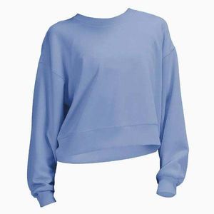 Sudadera Casual de Algodón Oversize para Mujer con Cuello Redondo, Hombros Descubiertos y Manga Larga, Lisa, OEM - Product Image 6