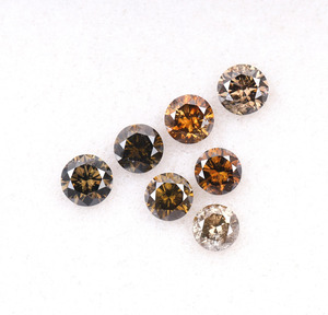 Diamant naturel de couleur fantaisie 3,0 - 3,5 mm, diamant brun rond taille brillant, diamant non monté pour la fabrication de bijoux, vente en gros - Product Image 1