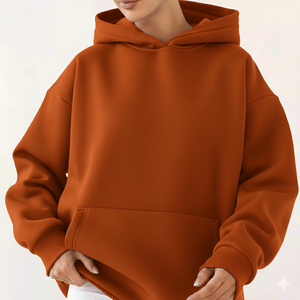 2026 Women's Winter Oversized Hoodie High Quality Heavyweight Casual Cotton Fleece Customized Front Logo Breathable Quick Dry - Product Image 3
