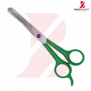 กรรไกรซอยผมด้ามพลาสติกสีเขียวสดใส ขายส่ง กรรไกรตัดผมมืออาชีพสำหรับการตัดผมอย่างแม่นยำ - Product Image 4