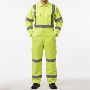 Hi Vis Reflective <b>Overall</b> with Multiple Pockets for <b>Construction</b> Manufacturing and Maintenance Workers - Product Image 4
