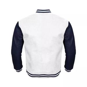 Blouson universitaire en laine pour homme, automne, style universitaire, col rond, imperméable, coupe-vent, doublure polaire en fourrure de mouton, vente en gros, logo personnalisé, vierge - Product Image 2