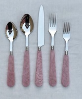 Ensemble de couverts de luxe au design créatif, style américain, écologique, en acier inoxydable 18/8, manche en résine classique, polissage miroir durable