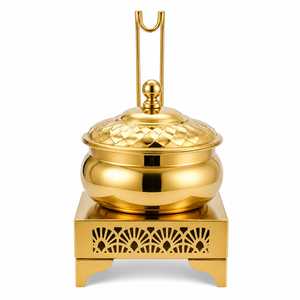 Casserole de luxe en laiton émaillé avec poignée en alliage de zinc et couvercle martelé, compatible four, récipient de cuisine décoratif - Product Image 2
