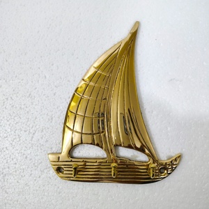 Brass Sailing Boat Wall Mount 3-Hook Key Rack <b>Towel</b> Eco-Friendly Detachable Clothing Decorative Ship Hooks - Product Image 5