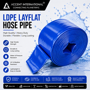 High Pressure LDPE <b>Layflat</b> <b>Hose</b> for Agricultural Irrigation Water Discharge Light Weight High Strength Multiple Sizes Available - Product Image 1