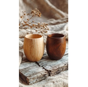 Solid Wood Coffee Mug Handmade Natural Wooden <b>Cup</b> Rustic Design Eco Friendly Drinking Mug <b>for</b> Dining Use - Product Image 1