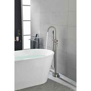 Rubinetto per vasca da bagno a pavimento ad alta portata con doccetta e beccuccio girevole - Rubinetti per vasca e doccia a pavimento - Product Image 2