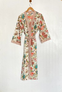 Bata de algodón con estampado floral, bata de baño ligera para mujer, ropa de dormir de verano - Product Image 4
